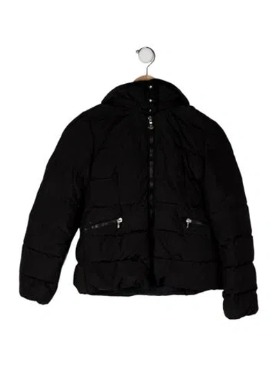Pre-owned Moncler Babies'  Girls Avoce Shorts Down Jacket In Black
