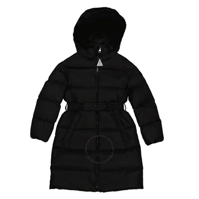 Moncler Kids'  Girls Black Chalain Long Down Puffer Coat