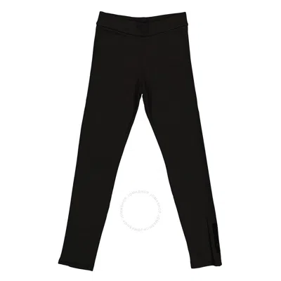 Moncler Kids'  Girls Black Cotton Jersey Logo Patch Leggings