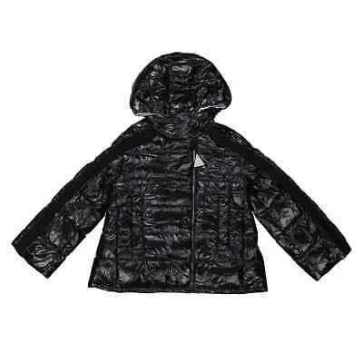 Pre-owned Moncler Girls Black Galsin Down Puffer Jacket, Size 8a