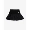 MONCLER MONCLER GIRLS BLACK KIDS BRAND-PATCH PLEATED COTTON-JERSEY MINI SKIRT 4-14 YEARS