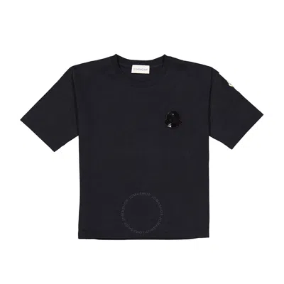 Moncler Girls Black Logo Patch T-shirt