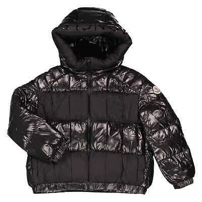 Pre-owned Moncler Girls Black Rengin Giubbotto Down Puffer Jacket