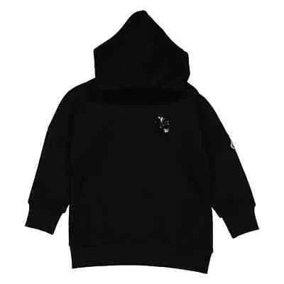 Pre-owned Moncler Girls Black Sequin Logo Hooded Jumper