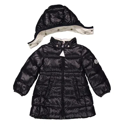 Moncler Girls Brouffier Hooded Puffer Down Coat In Black
