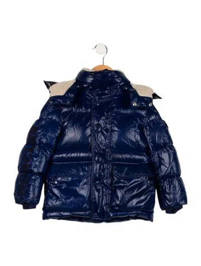 Pre-owned Moncler Babies' Girls' Coat In Blue