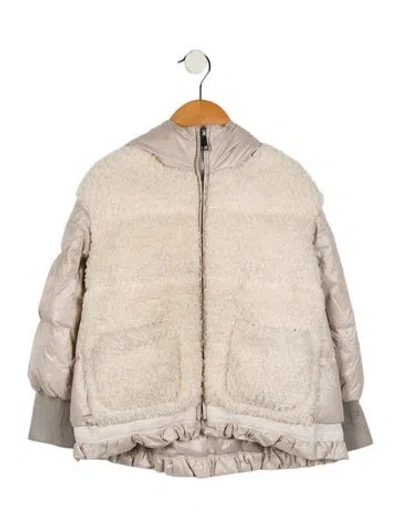 Pre-owned Moncler Babies' Girls' Coat In Neutral