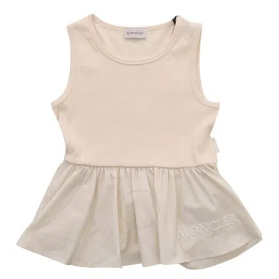 MONCLER MONCLER GIRLS COTTON-BLEND PEPLUM TOP