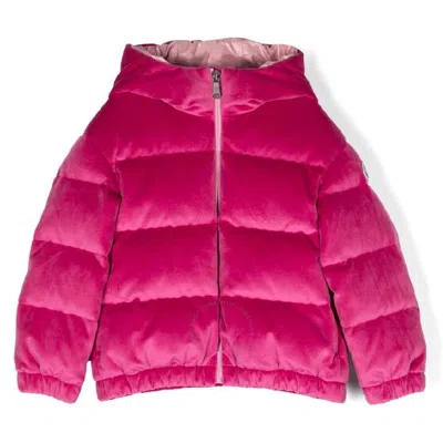 Moncler Girls Daos Classic Hood Long Sleeve Jacket In Pink
