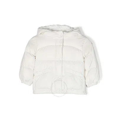 Moncler Girls Ebre Logo-embroidered Padded Jacket In White