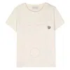 Moncler T-shirt Con Logo Ricamato In White