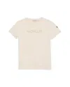Moncler Girls' Embroidered Logo Cotton Tee - Big Kid In Neutral
