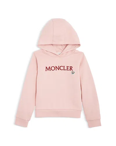 MONCLER GIRLS' EMBROIDERED LOGO HOODIE - BIG KID