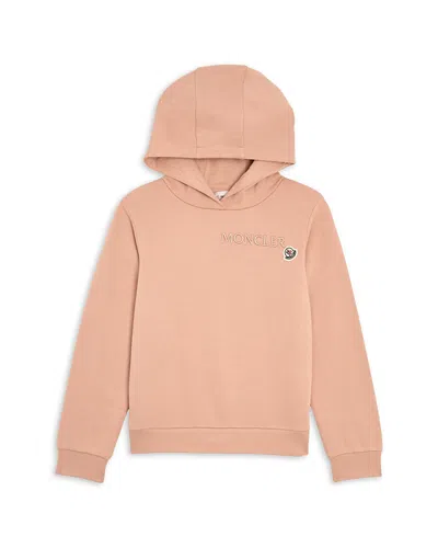 Moncler Girls' Embroidered Logo Hoodie - Big Kid In Pink
