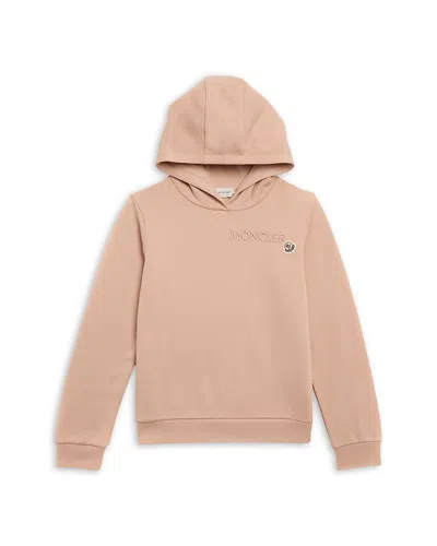 Moncler Girls' Embroidered Logo Hoodie - Big Kid In Pink