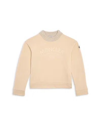 Moncler Girls' Embroidered Logo Sweatshirt - Big Kid In Neutral