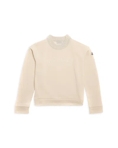 Moncler Girls' Embroidered Logo Sweatshirt - Big Kid In White