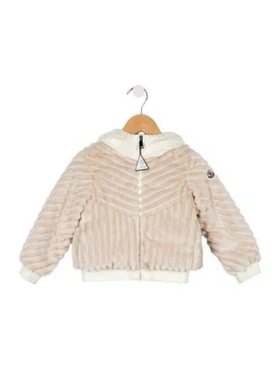 Pre-owned Moncler Babies' Girls' Faux Fur Jacket In Neutral