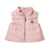 Moncler Girls High-shine Padded Gilet In Pink