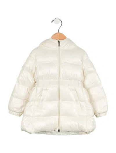 Pre-owned Moncler Babies' Girls' Hooded Puffer Coat In Neutral