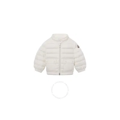 Moncler Girls Lans Logo-patch Quilted Jacket In Beige