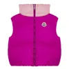 Moncler Girls Logo-patch Padded Gilet In Pink