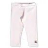 Moncler Girls Logo-patch Stretch-cotton Leggings In Red