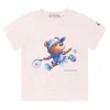 Moncler Girls Logo-print Crew Neck T-shirt In Pink