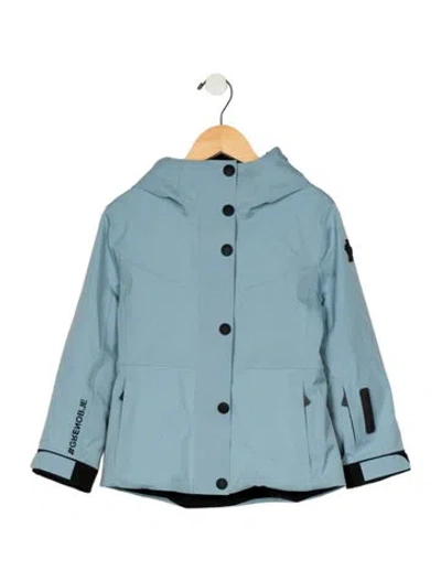 Pre-owned Moncler Babies' Girls Long Sleeve Zip Up Jacket In Blue