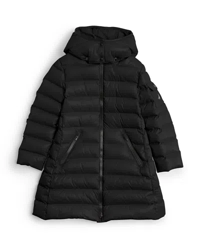 Moncler Girls' Moka Long Coat - Little Kid, Big Kid In Black