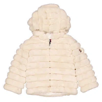 Pre-owned Moncler Girls Natural Latife Faux-fur Quilted Jacket In Beige