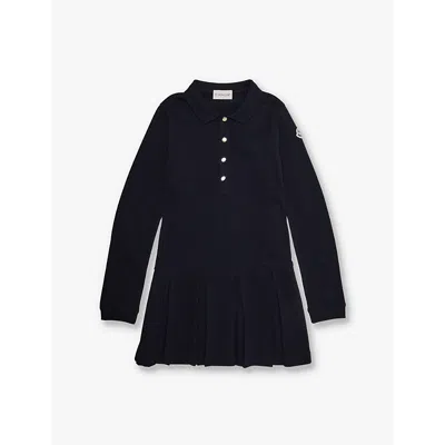 Moncler Kids' Cotton Dress In Blue