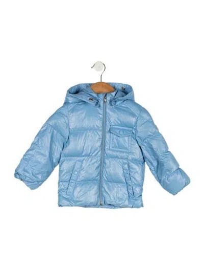 Pre-owned Moncler Babies' Girls Nylon Down Jacket In Blue