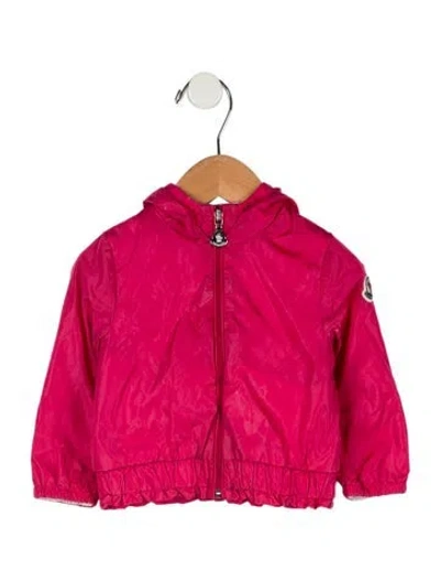 Pre-owned Moncler Babies' Girls' Nylon Hooded Jacket In Red