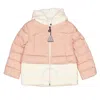 MONCLER MONCLER GIRLS PASTEL PINK LIAMA DOWN PUFFER JACKET