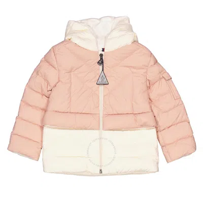 Moncler Girls Pastel Pink Liama Down Puffer Jacket
