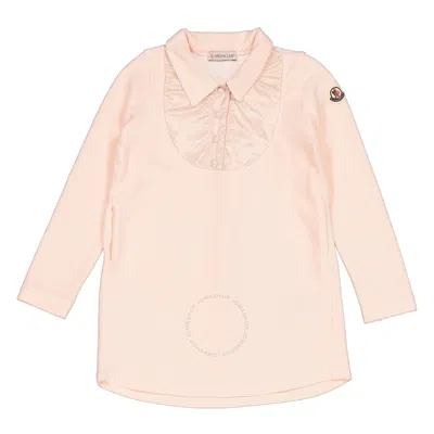 Moncler Girls Pastel Pink Plush Chenille Long-sleeve Dress