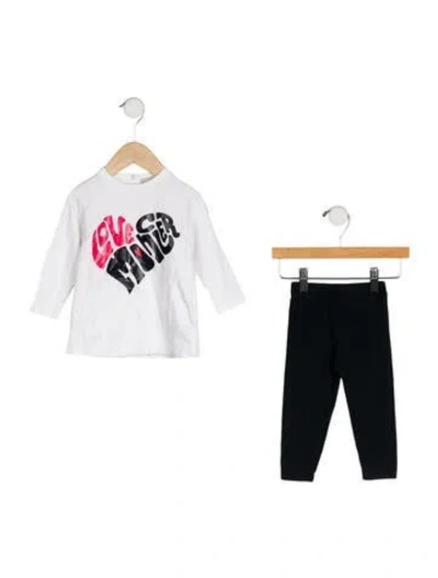 Pre-owned Moncler Babies' Girls Pattern Pant Set In White
