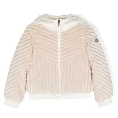 Moncler Kids'  Girls Pedrix Logo-patch Hooded Jacket In White