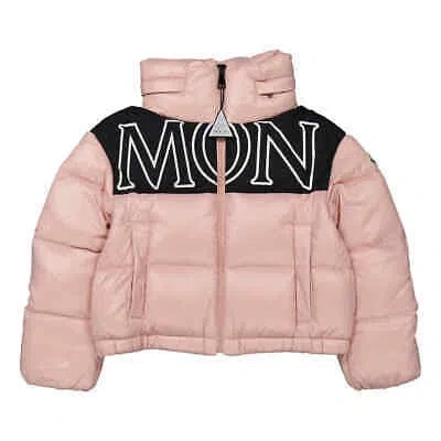 Pre-owned Moncler Girls Pink Gers Quilted Down Jacket, Size 4a
