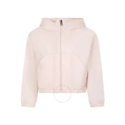 Moncler Girls Prague Hooded Polyamide Jacket In Pink