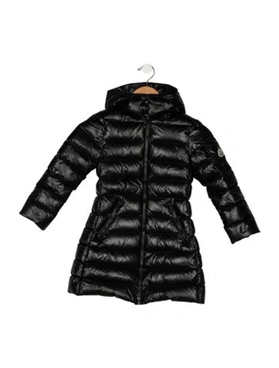 Pre-owned Moncler Babies' Girls Puffer Long Sleeve Zip Up Jacket In Black