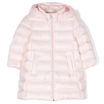 Moncler Kids'  Girls Quilted Detachable Hood Jacket In Pink