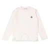 MONCLER MONCLER GIRLS RUFFLE-TRIM LOGO PATCH LONG-SLEEVE T-SHIRT