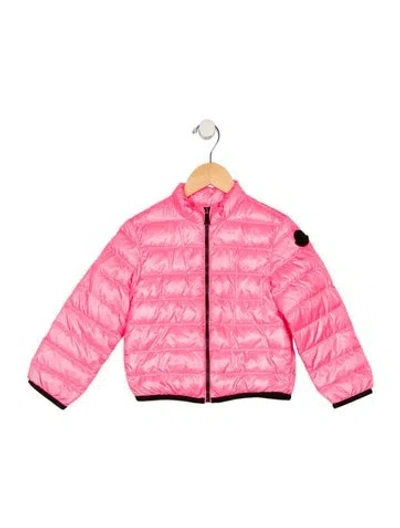Pre-owned Moncler Babies' Girls' Solid Down Jacket In Pink