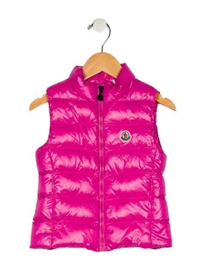 Pre-owned Moncler Babies' Girls' Solid Puffer Vest In Pink