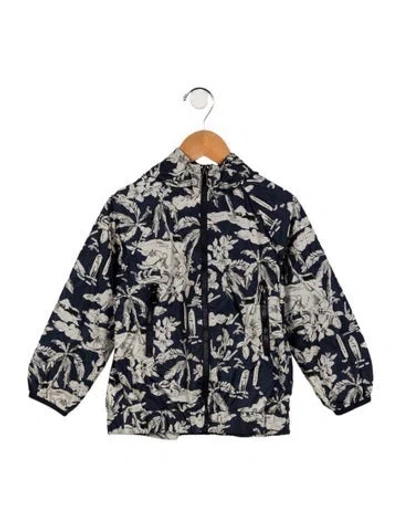 Pre-owned Moncler Babies' Girls' Tropical Print Jacket In Blue