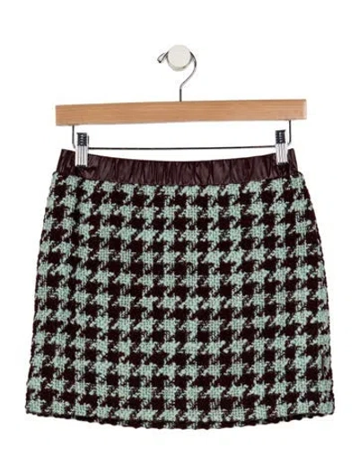 Pre-owned Moncler Kids' Girls' Wool Patterned Skirt In Burgundy