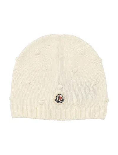 Moncler Girls Wool-cashmere Knit Beanie In Bianco