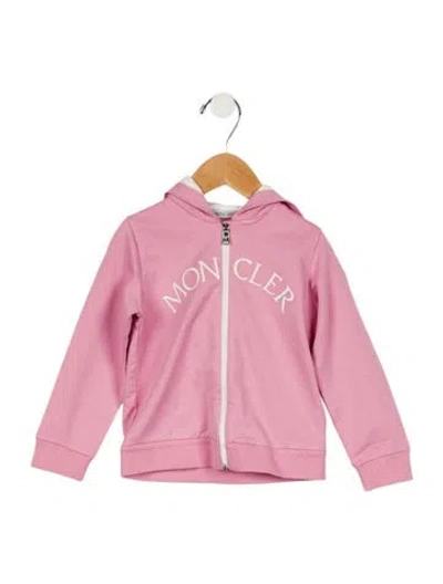 Pre-owned Moncler Babies' Girls' Zip-up Hoodie In Pink